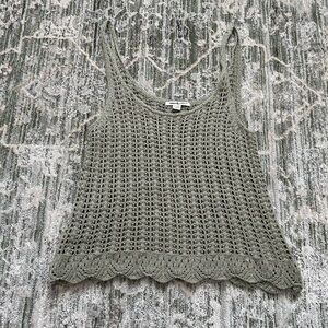 Olive Green Crochet Tank Top